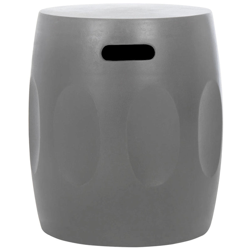 Table d'appoint tonneau en béton gris foncé pour intérieur et extérieur, style moderne