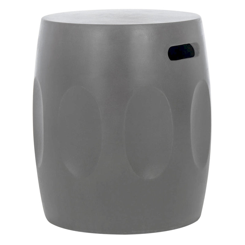 Table d'appoint tonneau en béton gris foncé pour intérieur et extérieur, style moderne
