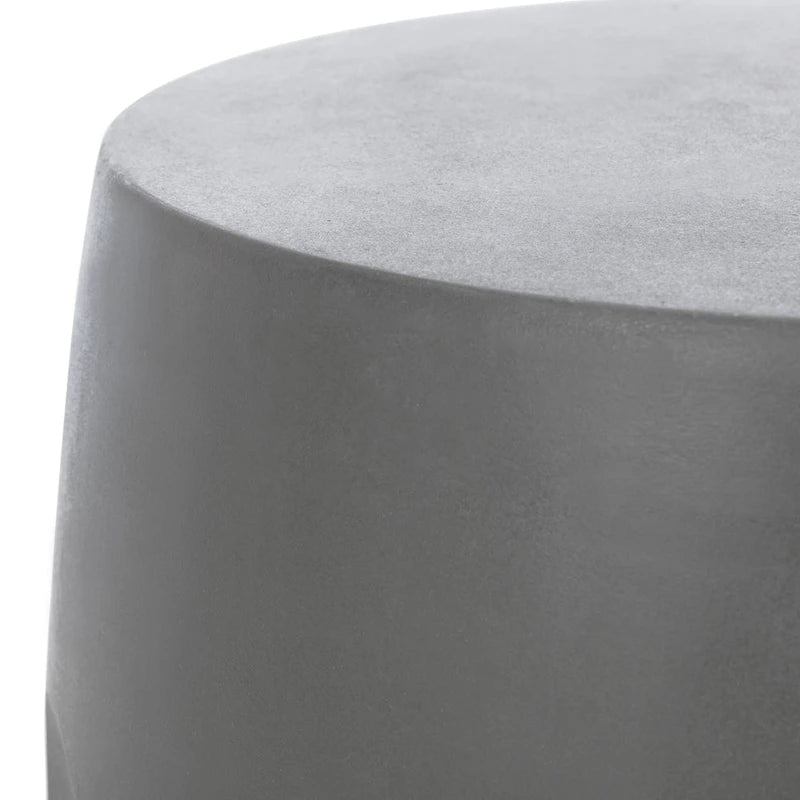 Table d'appoint tonneau en béton gris foncé pour intérieur et extérieur, style moderne
