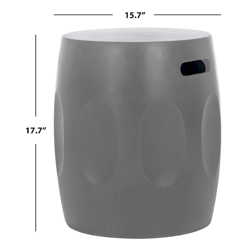 Table d'appoint tonneau en béton gris foncé pour intérieur et extérieur, style moderne