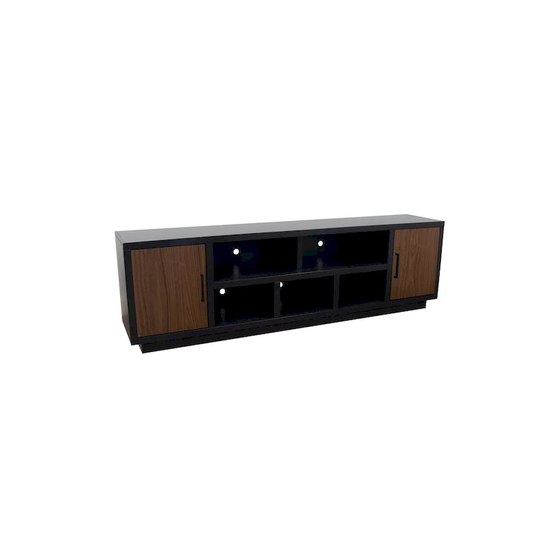 85 Inch TV Stand Console Black Walnut Two-Tone Modern Entertainment Center