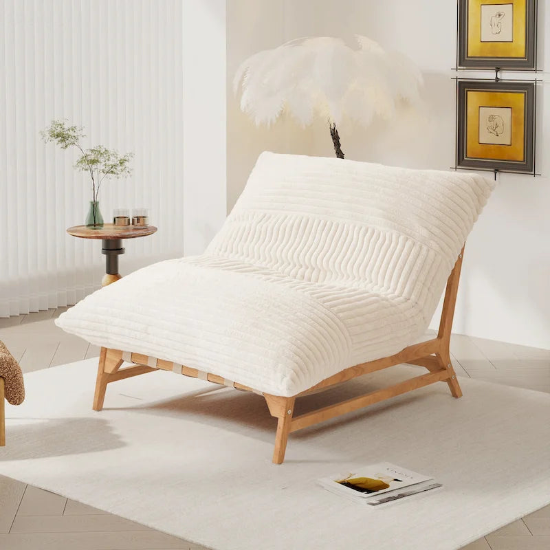 Fauteuil de salon d'appoint en velours côtelé capitonné avec pieds en bois massif, marron