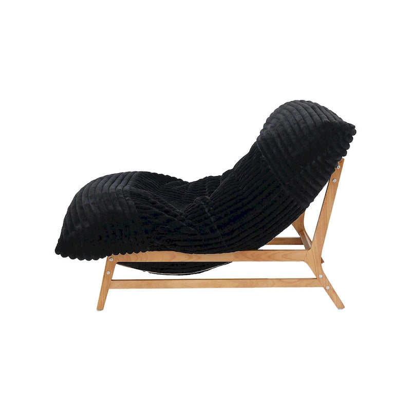 Fauteuil de salon d'appoint en velours côtelé capitonné avec pieds en bois massif, marron