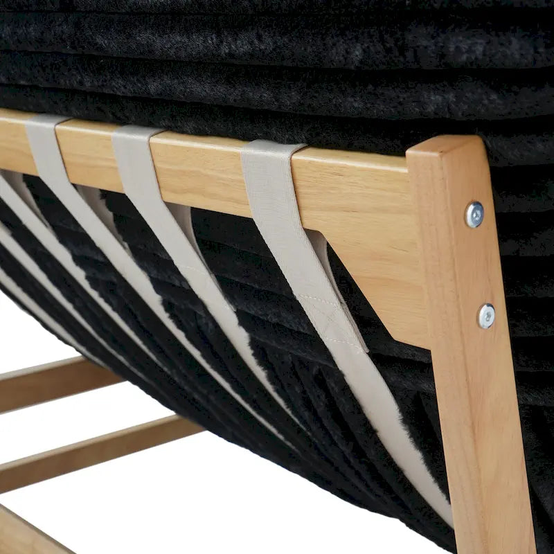 Fauteuil de salon d'appoint en velours côtelé capitonné avec pieds en bois massif, marron