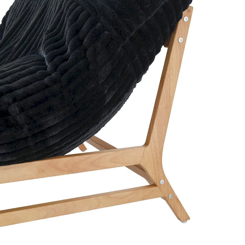 Fauteuil de salon d'appoint en velours côtelé capitonné avec pieds en bois massif, marron