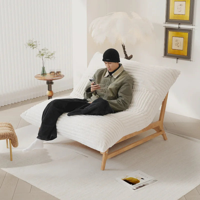 Fauteuil de salon d'appoint en velours côtelé capitonné avec pieds en bois massif, marron