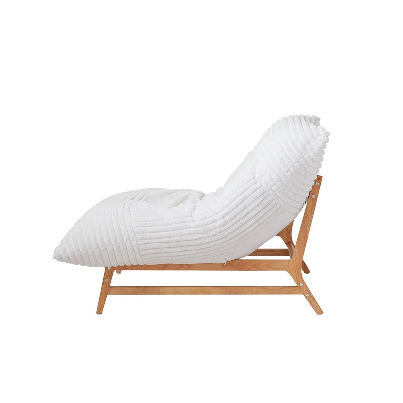 Fauteuil de salon d'appoint en velours côtelé capitonné avec pieds en bois massif, marron