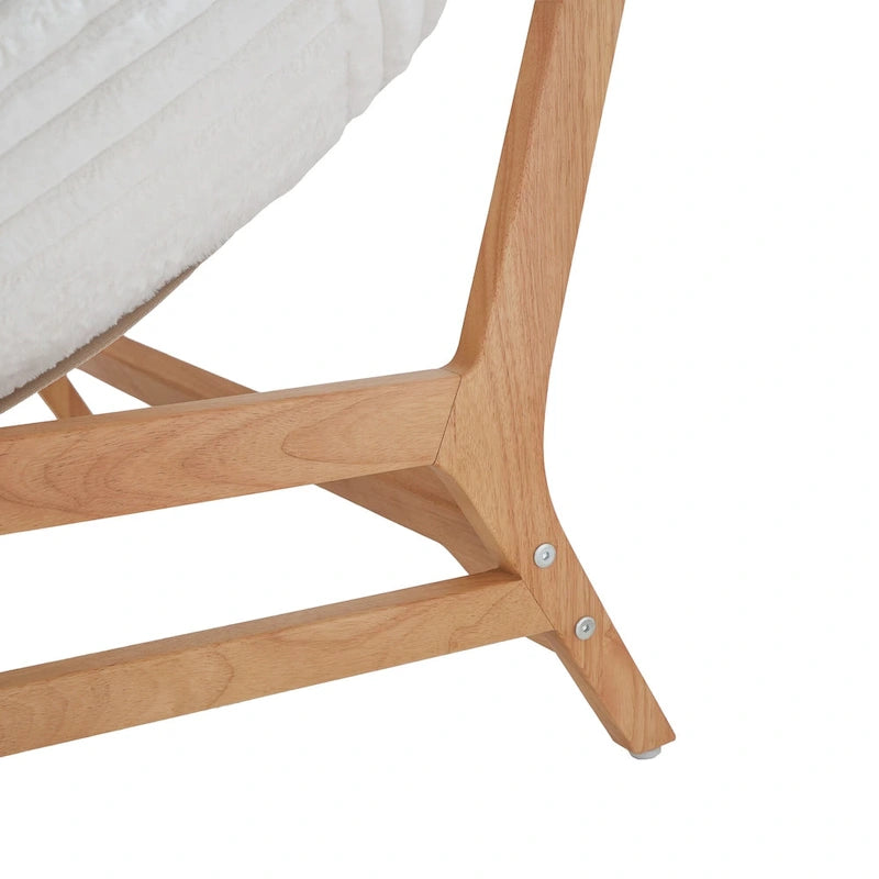 Fauteuil de salon d'appoint en velours côtelé capitonné avec pieds en bois massif, marron