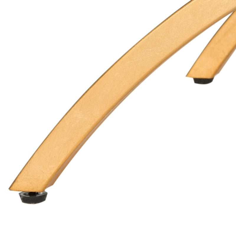 Banc incurvé Modern Glam tapissé avec cadre en métal doré, bleu marine