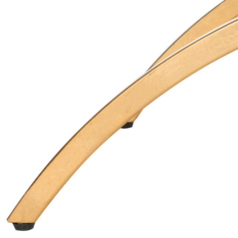 Banc incurvé Modern Glam tapissé avec cadre en métal doré, bleu marine