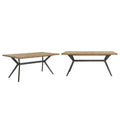 Table à manger tréteaux métal gris et plateau bois style Mid-Century Modern