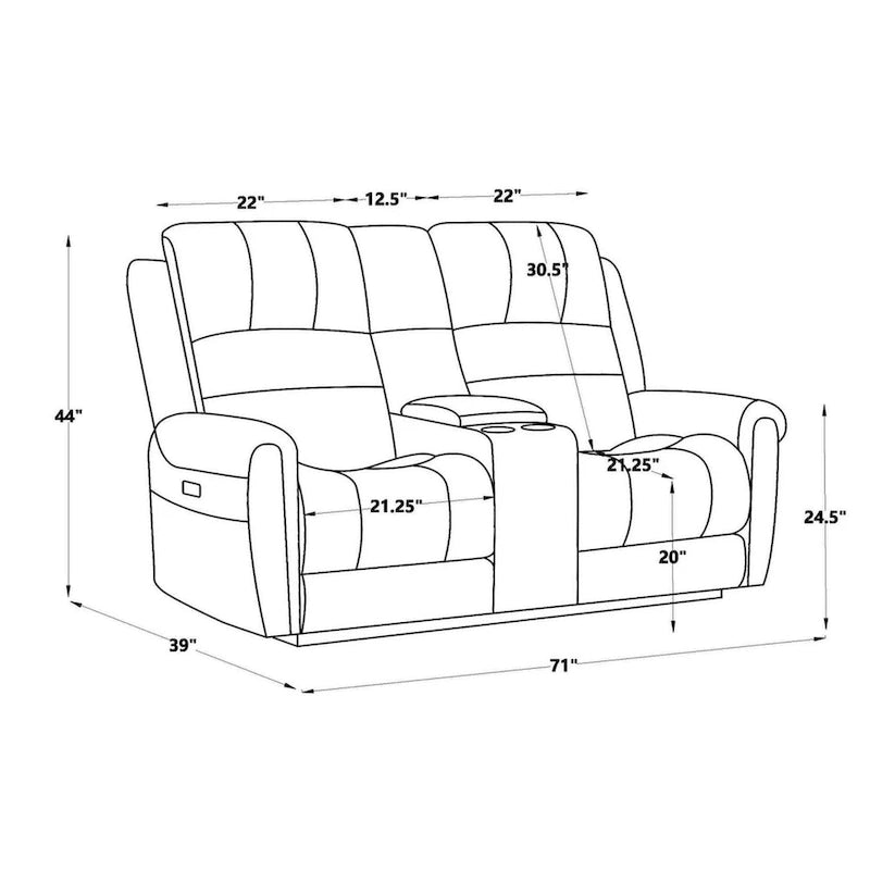 Fauteuil inclinable électrique en similicuir marron avec dossier haut, clous décoratifs et appuie-tête réglable avec port USB