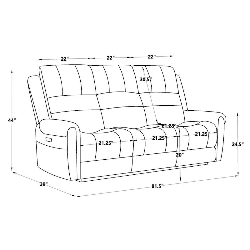 Fauteuil inclinable électrique en similicuir marron avec dossier haut, clous décoratifs et appuie-tête réglable avec port USB