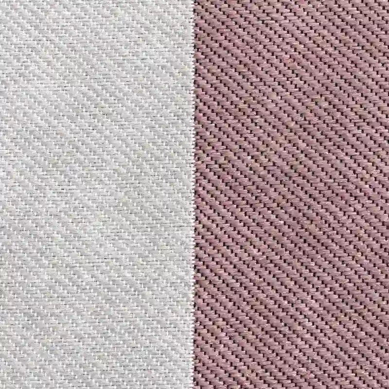 Pouf ottoman carré tissé Jacquard à rayures roses et blanches pour l'intérieur et l'extérieur