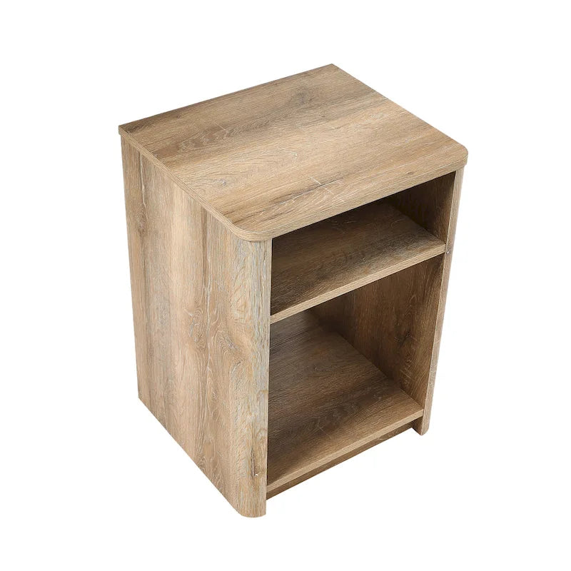 Table d'appoint avec grain de bois de chêne côtier et étagère ouverte de rangement