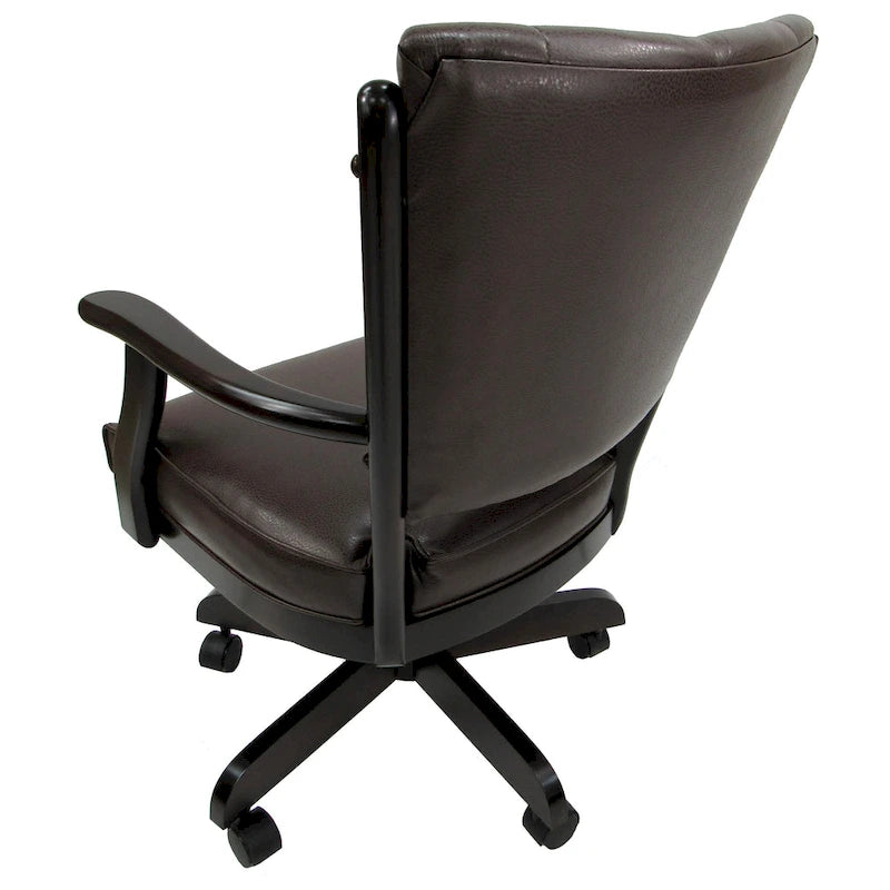 Chaise de salle à manger en bois massif pivotante et inclinable avec roulettes, chêne naturel