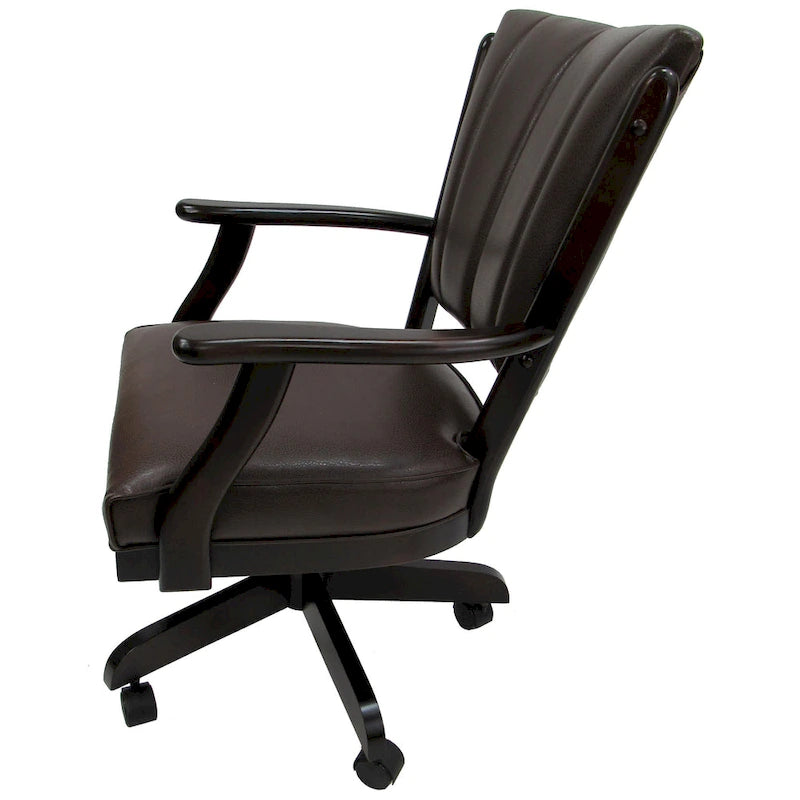 Chaise de salle à manger en bois massif pivotante et inclinable avec roulettes, chêne naturel