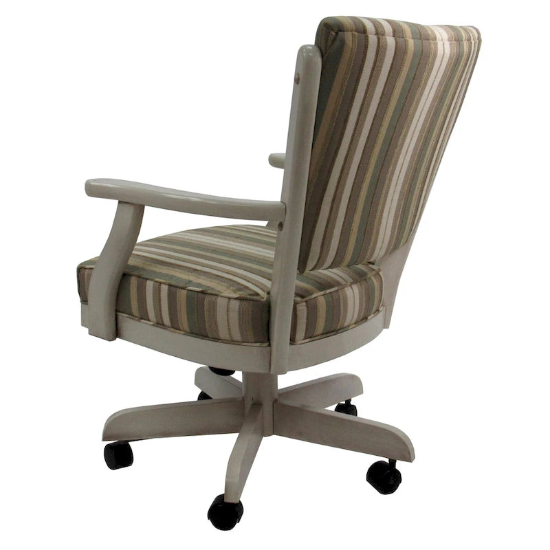 Chaise de salle à manger en bois massif pivotante et inclinable avec roulettes, chêne naturel