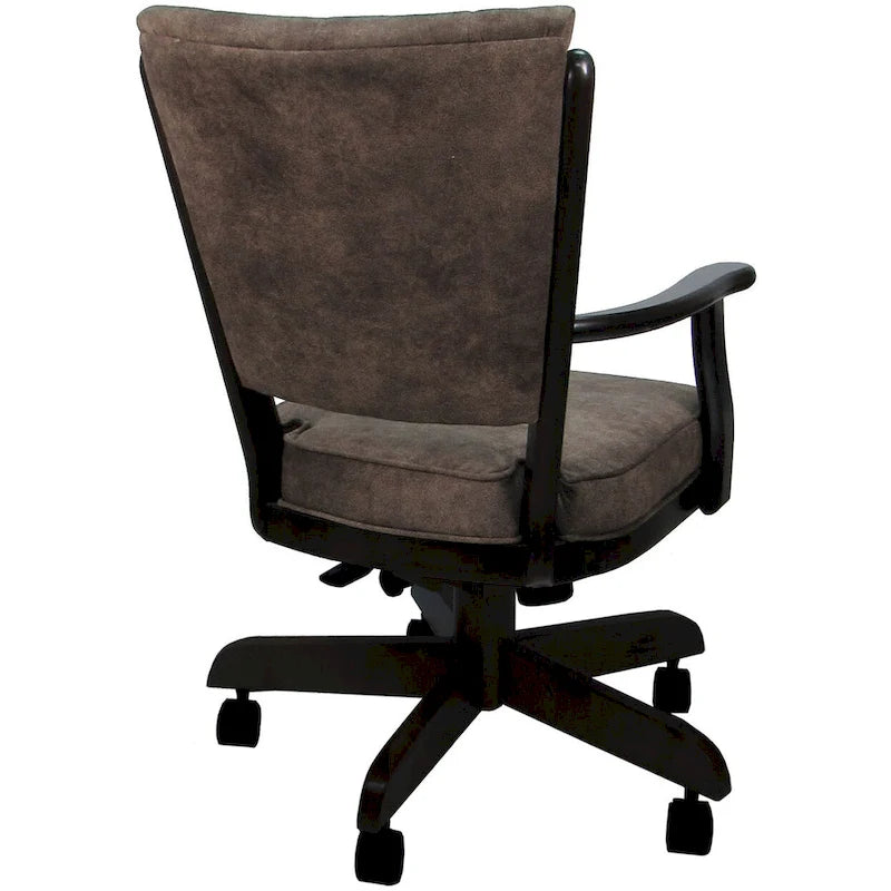 Chaise de salle à manger en bois massif pivotante et inclinable avec roulettes, chêne naturel