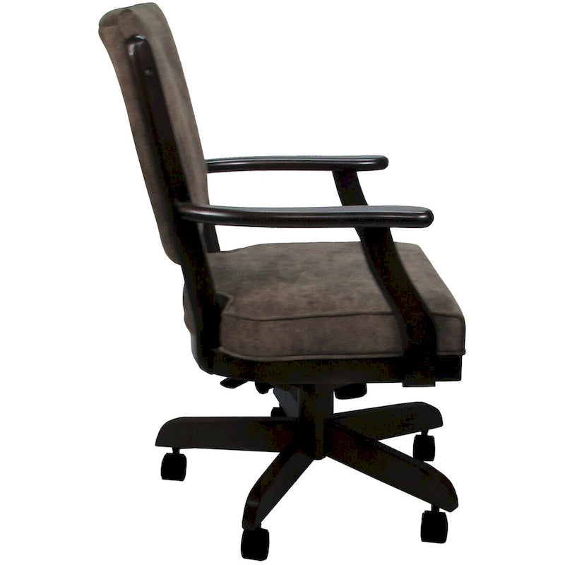 Chaise de salle à manger en bois massif pivotante et inclinable avec roulettes, chêne naturel