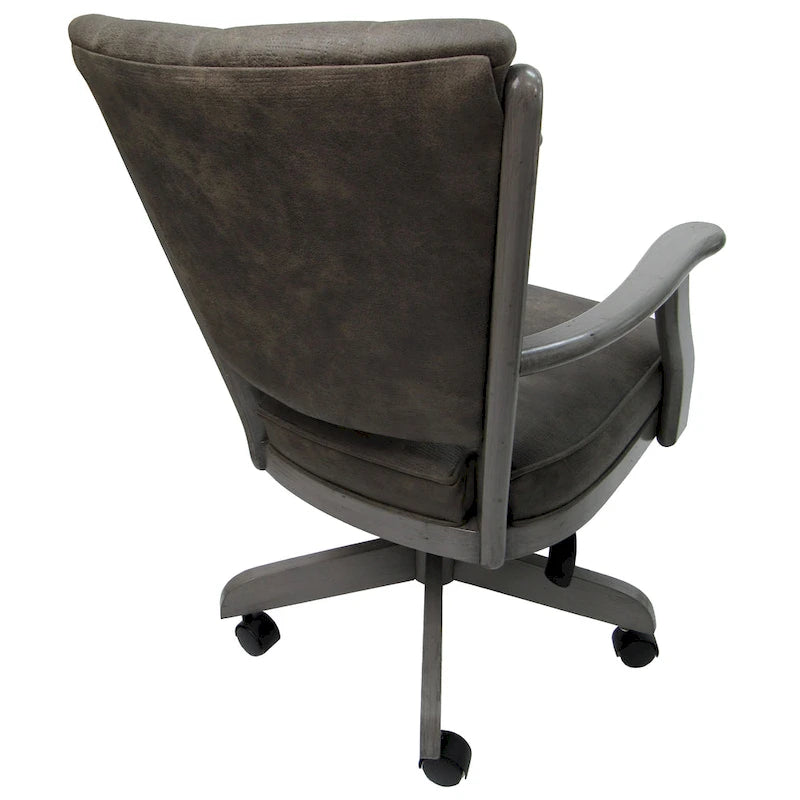 Chaise de salle à manger en bois massif pivotante et inclinable avec roulettes, chêne naturel