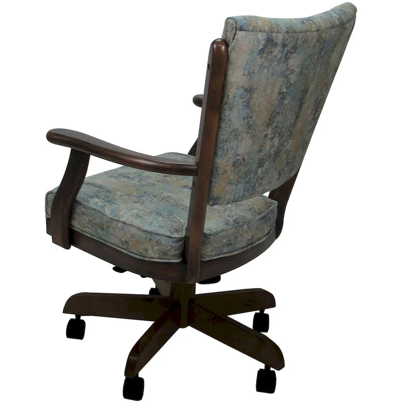 Chaise de salle à manger en bois massif pivotante et inclinable avec roulettes, chêne naturel