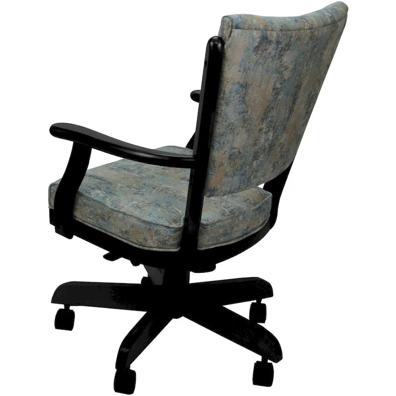 Chaise de salle à manger en bois massif pivotante et inclinable avec roulettes, chêne naturel