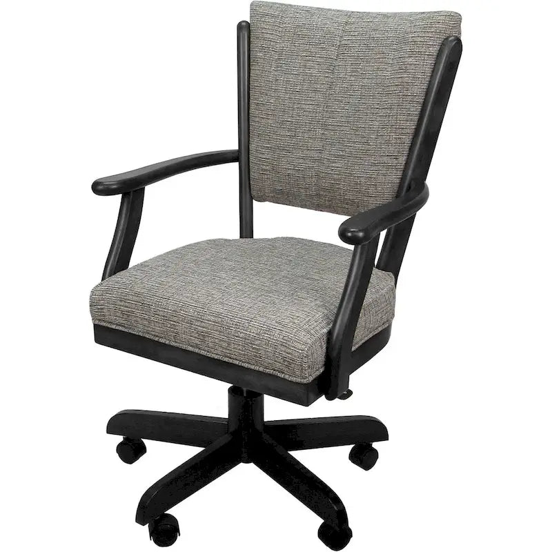 Chaise de salle à manger en bois massif pivotante et inclinable avec roulettes, chêne naturel