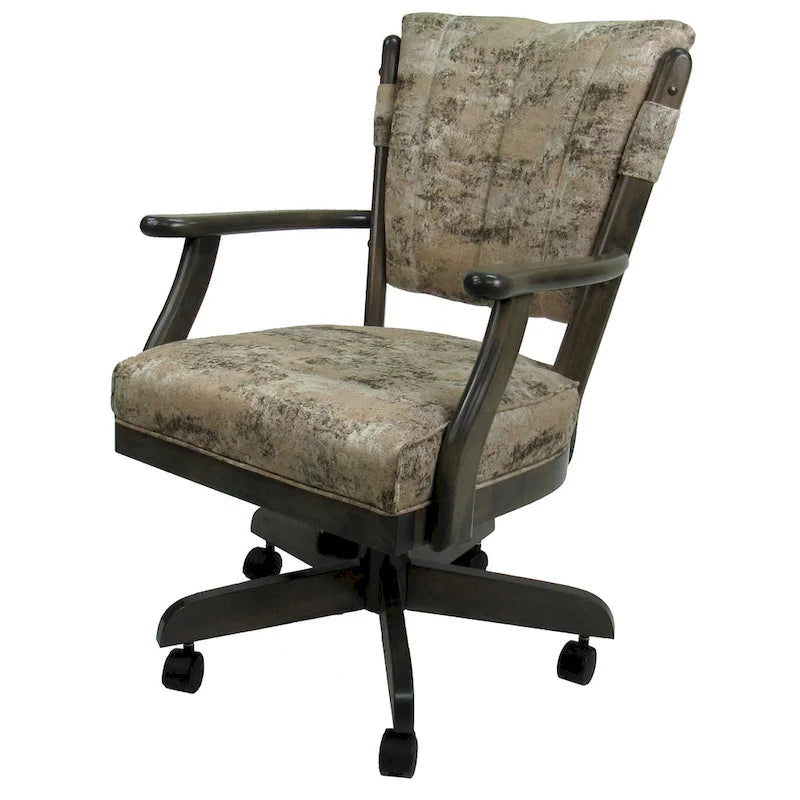 Chaise de salle à manger en bois massif pivotante et inclinable avec roulettes, chêne naturel