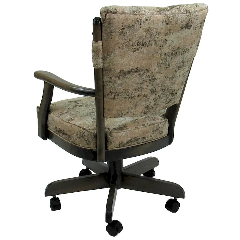 Chaise de salle à manger en bois massif pivotante et inclinable avec roulettes, chêne naturel