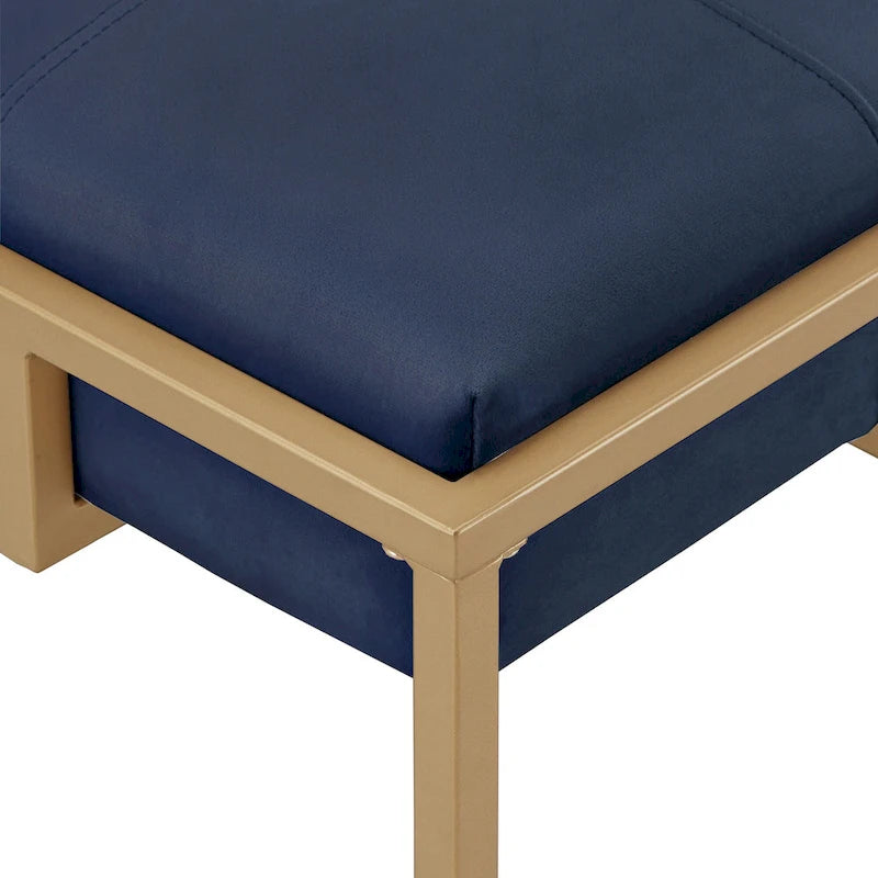 Pouf rectangulaire capitonné en velours doré Perdita par iNSPIRE Q Bold