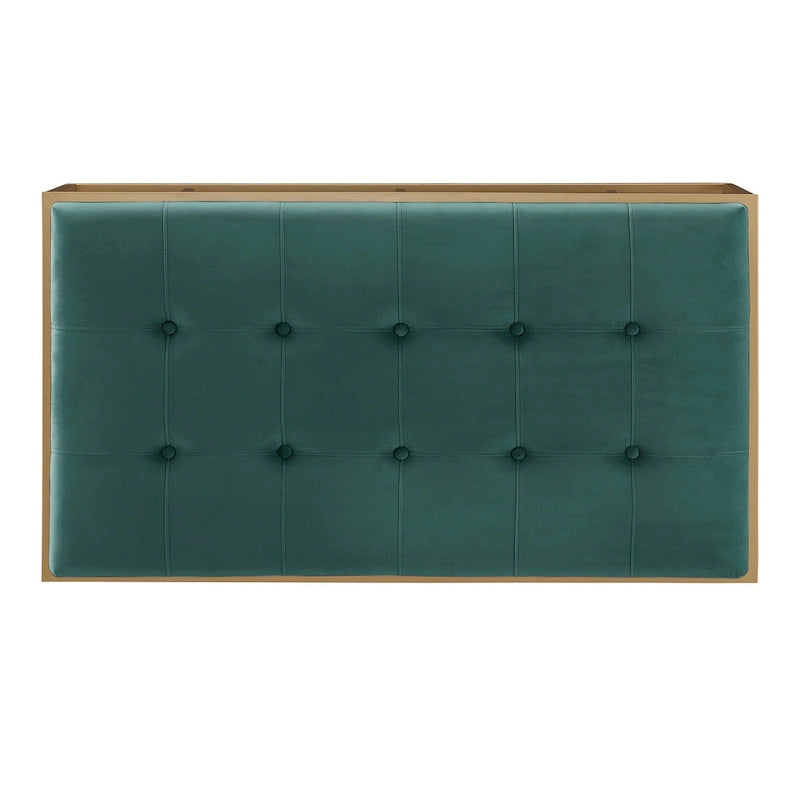 Pouf rectangulaire capitonné en velours doré Perdita par iNSPIRE Q Bold
