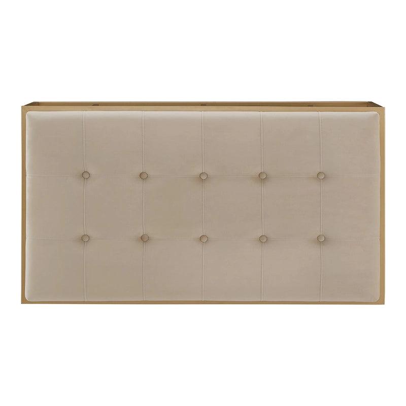 Pouf rectangulaire capitonné en velours doré Perdita par iNSPIRE Q Bold