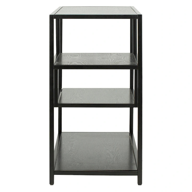 Console géométrique avec étagères asymétriques à 3 niveaux Or Noyer