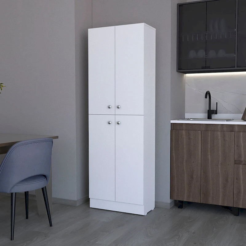 Armoire de rangement de cuisine haute noire moderne avec 4 portes
