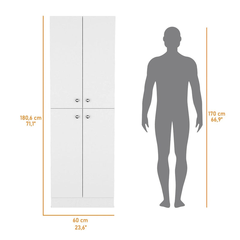 Armoire de rangement de cuisine haute noire moderne avec 4 portes