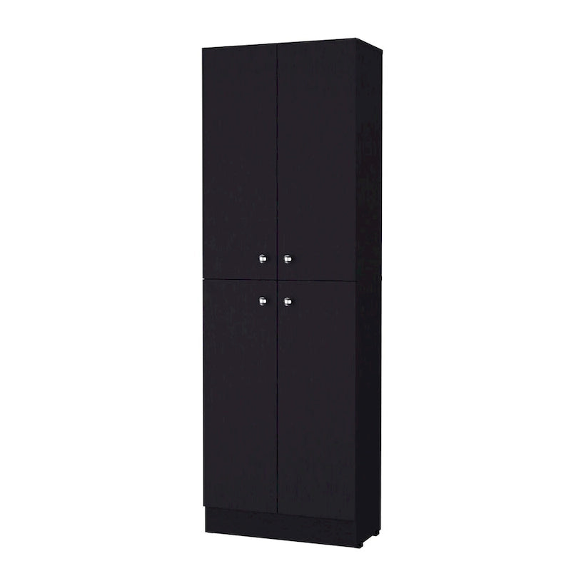 Armoire de rangement de cuisine haute noire moderne avec 4 portes