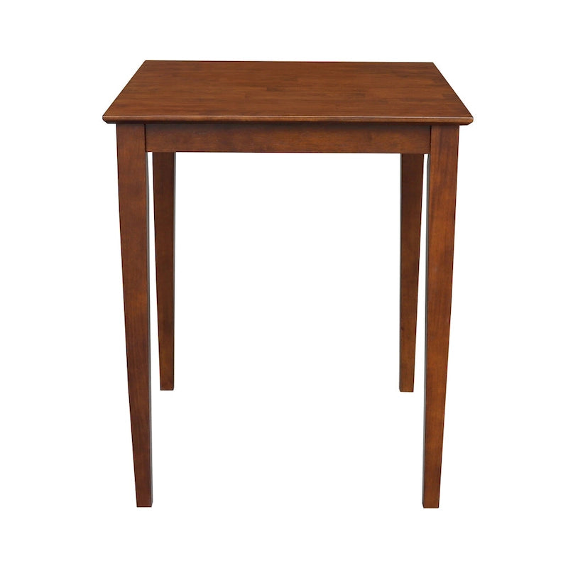 Table à manger carrée en bois massif Espresso avec pieds Shaker