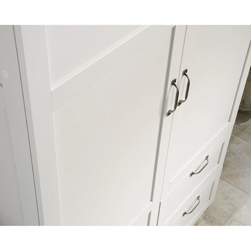 Armoire de rangement avec penderie et tiroirs coulissants Blanc