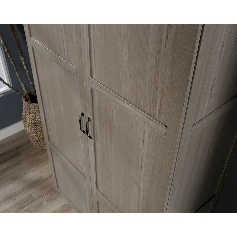 Armoire de rangement avec penderie et tiroirs coulissants Blanc
