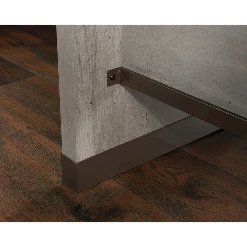 Bureau d'angle avec tiroirs finition acacia clair