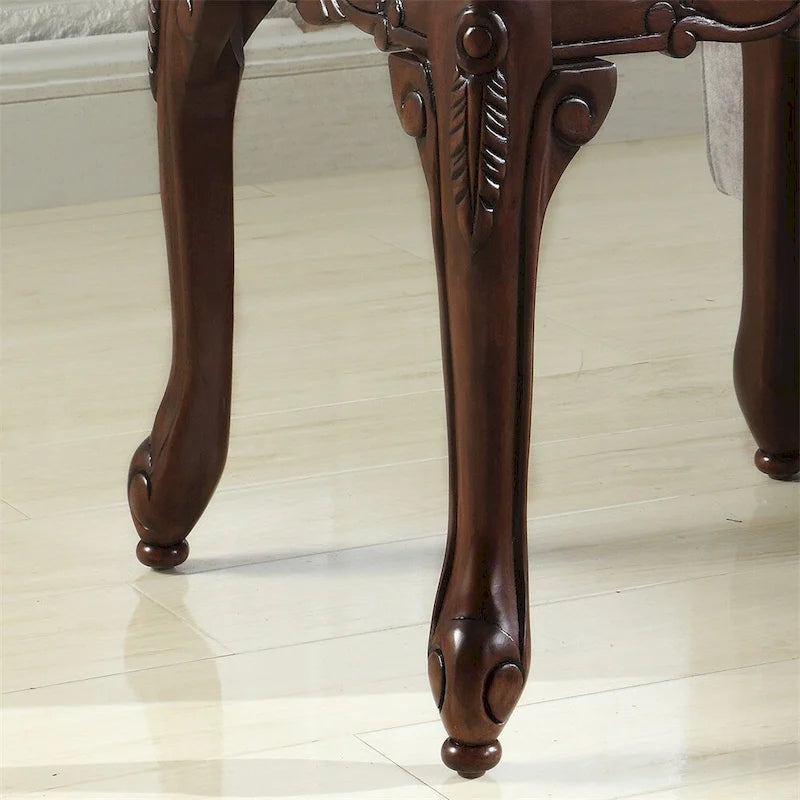Table d'appoint en bois marron avec pieds griffes ornés Style traditionnel