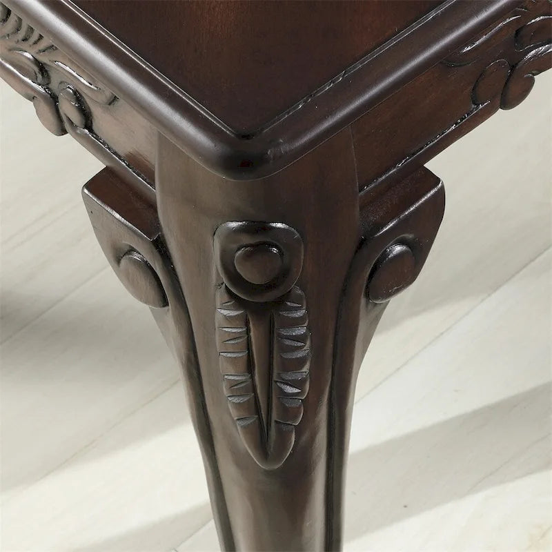 Table d'appoint en bois marron avec pieds griffes ornés Style traditionnel