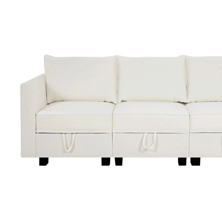 Fauteuil d'appoint en lin Cadre en bois massif Beige Fauteuil de salon