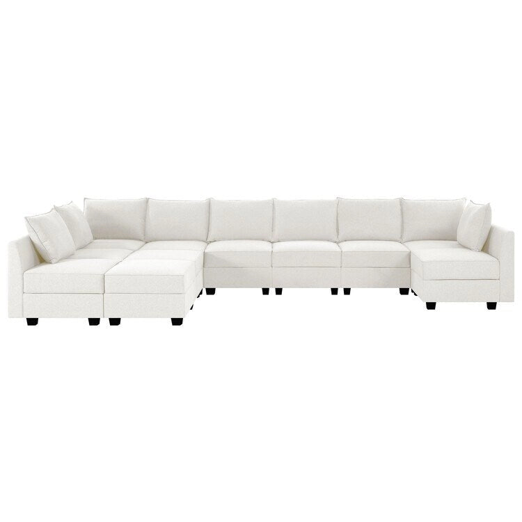 Fauteuil d'appoint en lin Cadre en bois massif Beige Fauteuil de salon