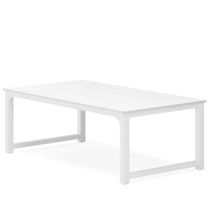 Table à manger rectangulaire industrielle marron rustique avec cadre en métal noir