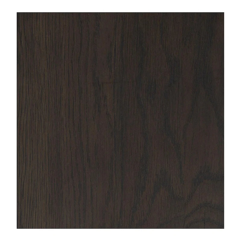 Table basse ronde en chêne massif avec pieds cannelés marron foncé